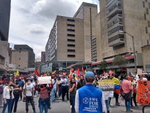 Kristna Freds på plats under demonstrationerna i Bogotá
