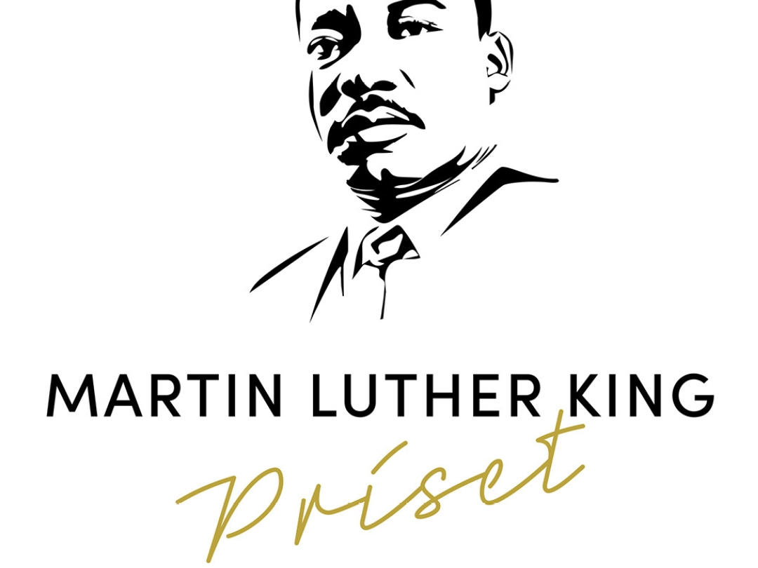 Grafisk design med Martin Luther King och texten Martin Luther King-priset.